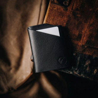 Motley Card Holder / Siyah Vegetal Leather