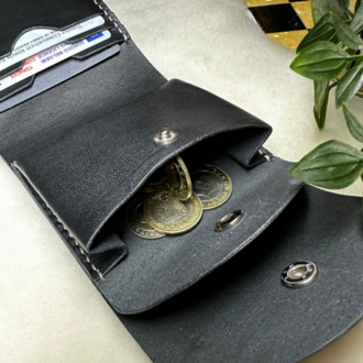 Matryoshka Wallet / Siyah Vegetal Leather