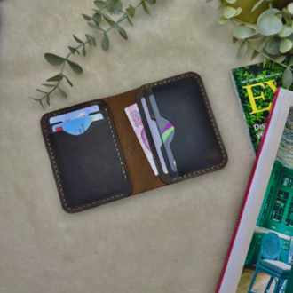Virile Card Wallet / Kestane Crazy Leather