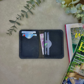 Virile Card Wallet / Gri Crazy Leather