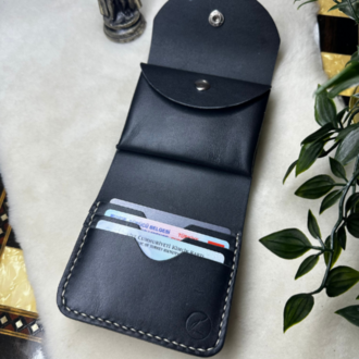 Matryoshka Wallet / Siyah Vegetal Leather
