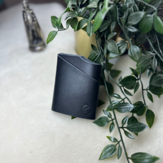 Motley Card Holder / Siyah Vegetal Leather