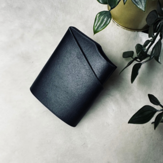 Motley Card Holder / Siyah Vegetal Leather