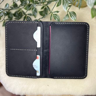 Plethora Pasaport Wallet / Siyah Crazy Leather
