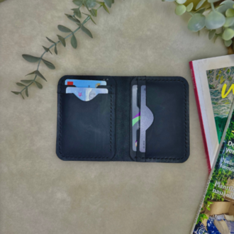 Virile Card Wallet / Siyah Crazy Leather