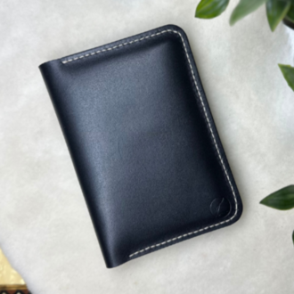 Plethora Pasaport Wallet / Siyah Vegetal Leather
