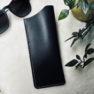 Cushy Sunglesses Case / Siyah Vegetal Leather