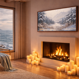 Winter Landscape Frame TV Art - Minimalist Oil Painting Digital Download