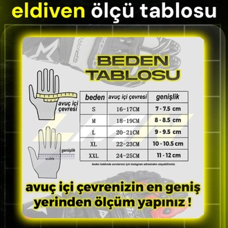 ELDİVEN BEDENİ ÖLÇÜM TABLOSU 