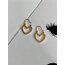 Çelik İçi Boş Gold Kalp Sallantılı Küpe