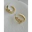 Bvl Taşlı Yılan Gold Küpe 