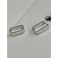 Baget Taşlı Silver Oval Küpe 