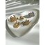 Renkli Taşlı Silver Kıkırdak Küpe 