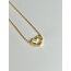 Gold Zirkon Taşlı Kalp Kolye 