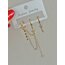 Gold Zincir Detay Set Küpe
