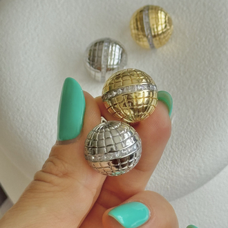 Mer Gold Disco Ball Küpe
