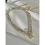 Gold Baget Taşlı Zincir Choker Kolye