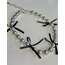 Silver Siyah Fiyonklu Top Choker Kolye 