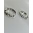 Silver Sıra Kalpli Küpe 