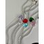 Özel Diamond Seri Kırmızı Kalp Silver Bileklik
