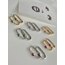 Oval Damla Taşlı Yeşil Silver Küpe