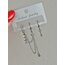 Silver Zincir Detay Set Küpe 
