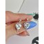 Şeffaf Silver Mini Kalp Küpe 