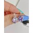 Lila Silver Mini Kalp Küpe
