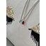 Özel Diamond Seri Kırmızı Damla Silver Suyolu Kolye