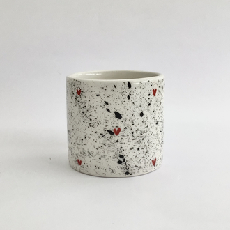 OUTLET - Heart Shaped Mug (kırmızı siyah)