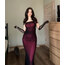 İnfamous Bordo Uzun Balo Elbisesi