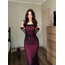 İnfamous Bordo Uzun Balo Elbisesi