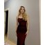 İnfamous Bordo Uzun Balo Elbisesi