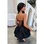 Elegant Sırt Dekolteli Strapless Elbise - Siyah 