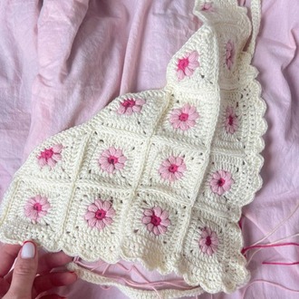 El Örgüsü Çiçekli Bandana – Loop & Bloom Handmade