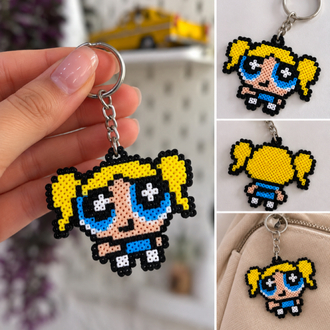 Powerpuff Girls Bubbles Hama Boncuk Anahtarlık – El Yapımı