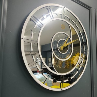 Nova Signature Yin Yang Gümüş Aynalı Pleksi Duvar Saati