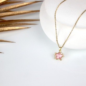 Pink Star St Necklace
