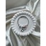 Pandora Model Beyaz Kristal Kalp Charm Çelik Bileklik 