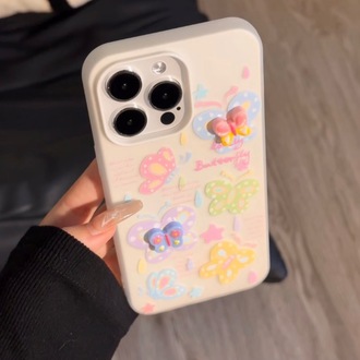 3D Renklı Kelebek İphone Kılıfı