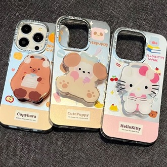 Biber Ayı Köpek & Hello Kitty** iPhone Kılıf + Holder