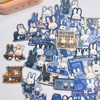 50 Mavi Tavşan Stickers