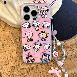 snoopy Karakter Desenli İphone Kılıf + Charm