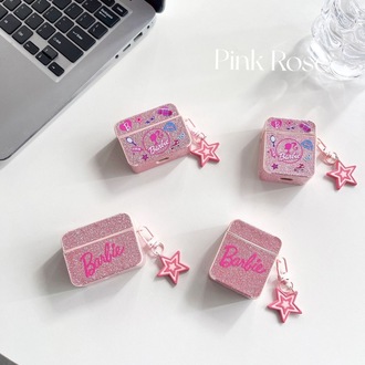 Parlak pembe Barbie uyumlu AirPods Pro2 kılıfı