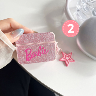 Parlak pembe Barbie uyumlu AirPods Pro2 kılıfı