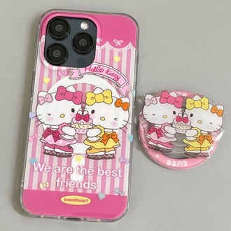 Manyetik Çift Yüzey IMD Pembe Çizgili Pasta Desenli İki KT 14 Pro