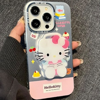 Biber Ayı Köpek & Hello Kitty** iPhone Kılıf + Holder
