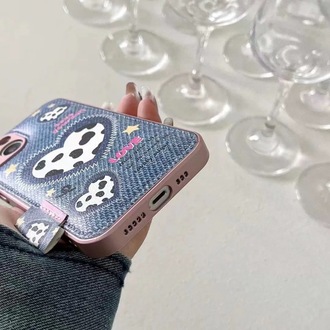Kovboy Desenli İnek Figürlü Kalpli iPhone 14 PM için