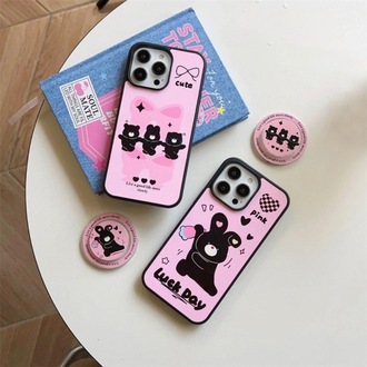 Pembe Tavşan Karakterli Magsafe Kılıf 11/13 Pro