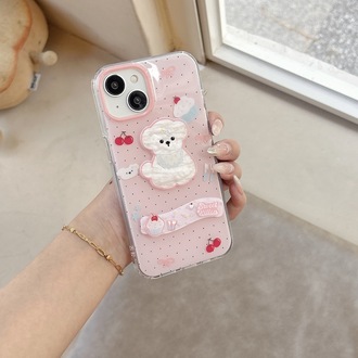 Şık ve Sevimli 3D Kopek Karakterli iPhone 15 Pro Max / 14/13/12 Telefon Kılıfı